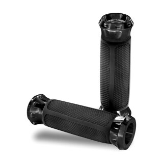 Performance Machines Overdrive Billet Alu Griffe schwarz für Harley 08-24 TBW