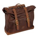 Longride, Old Chopper waxed cotton saddlebag. Marron Brown