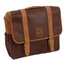 Longride, Classic waxed cotton saddlebag. Marron Brown