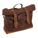 Longride, Old Chopper waxed cotton saddlebag. Marron Brown