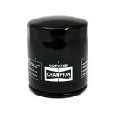 Champion, spin-on oil filter. Black