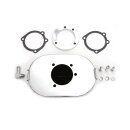 Breather style air cleaner assembly, oval. Chrome