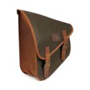 Longride, swingarm bag. Khaki, waxed cotton