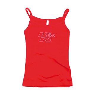 WOMEN TANK TOP; KN RHINESTONE, RED