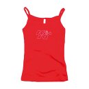 WOMEN TANK TOP; KN RHINESTONE, RED