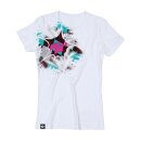 T-SHIRT; ARGYLE, BROWN ON WHITE