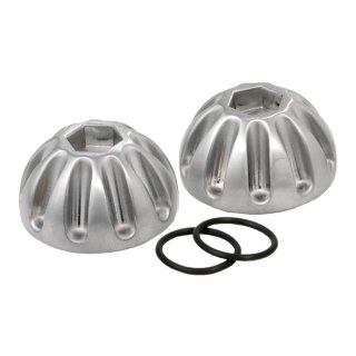 K-Tech, Knuckle rocker nuts. Finned, satin chrome finish