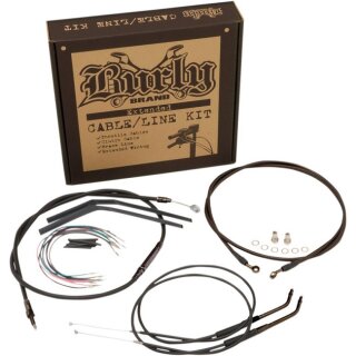 Burly Apehanger Kabel Verlängerung Kit für Harley FLST Softail 07-10 16" schwarz