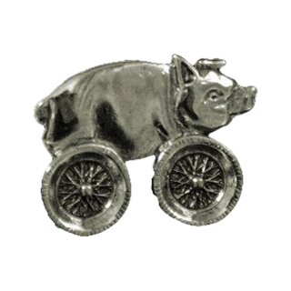 HOG ON WHEELS BIKER PIN - LARGE