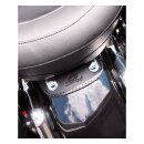 Mustang, mini fender bib. Plain with braided edges. Black