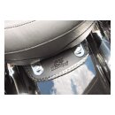 Mustang, mini fender bib. Plain with braided edges. Black