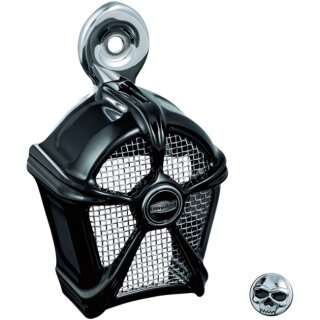 KüryAkyn Mach 2 Hupen Cover schwarz für Harley Dyna Touring Softail 93-24