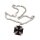 NECKLACE MALTESE CROSS, BLACK & FLAMES
