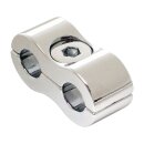 Motion Pro, throttle / idle cable clamp. Chrome, 7mm