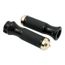 Rebuffini, Old Style One handlebar grips. Black/Brass