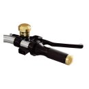 Rebuffini, Old Style Two handlebar grips. Black/Brass