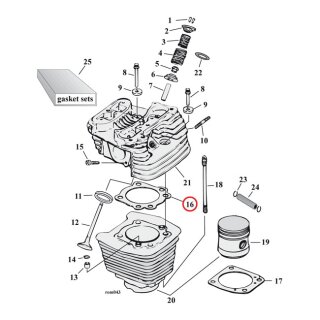 Cometic gasket set, cylinder head. 3.5" bore .040" MLS