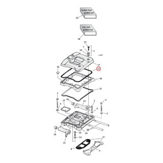 Cometic, upper rocker cover gasket. Rubber