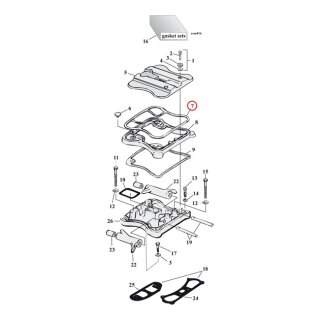Cometic, upper rocker cover gasket. Rubber