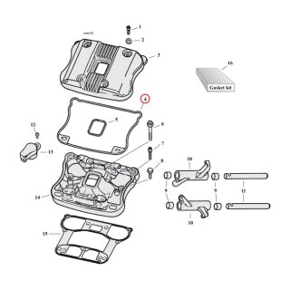 Cometic, gasket lower rocker cover. Rubber