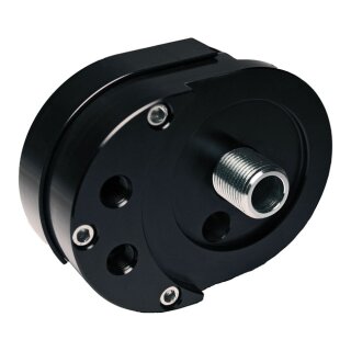 Feuling, offset oil filter adapter. Black