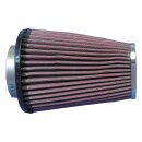 K&N, replacement air filter element. Chrome tip logo