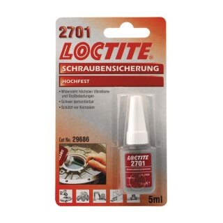 LOCTITE 2701 RED, THREADLOCKER 5CC