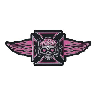 LT PINK MALTESE CROSS PATCH