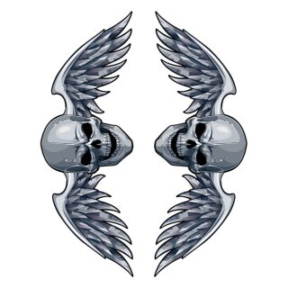 LT MINI DECAL WINGED SKULL