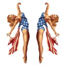 LT MINI DECAL USA PIN UP GIRL
