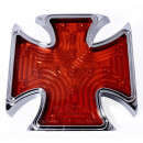 Malteser Kreuz Iron Cross Billet Chopper Custom Rücklicht chrom EC geprüft