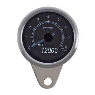 Daytona, Velona 60mm tachometer 8000RPM, polished stainless