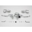 Lenker Armaturen Kit chrom für Harley Dyna Softail Sportster 96-13