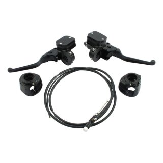 Lenkerarmaturen Kit für Hydraulik Kupplung Umrüstung schwarz für Harley Sportster 96-06