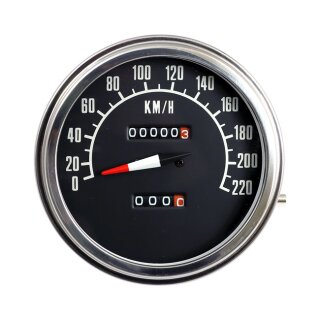 FL speedometer, 74-84 face, black. 2:1 MPH