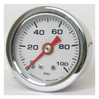 Marshall oil pressure gauge, 0-100 PSI. Stainless housing