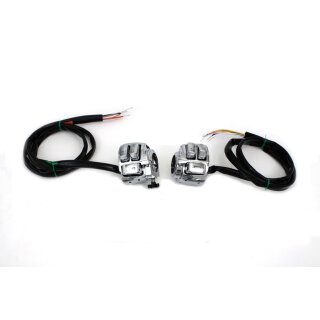 Lenker Schalter Gehäuse Kit chrom für Harley Dyna Softail Sportster 96-07