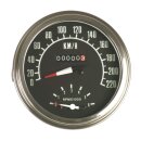 FL speedo/tachometer, 73-84 face, black. 2:1 KMH