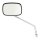 Late OEM style mirror, long stem, left side. Chrome