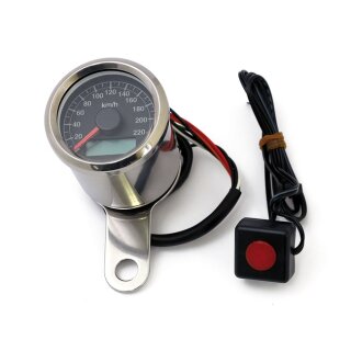 Mini Elektronik Tacho 48mm für Harley Dyna Softail Sportster 96-03