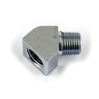 Adapter für Öldruckanzeige, 45 Grad, 1/8" NPT, verchromt