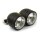 Dual 4" H4 headlamp assembly. Black