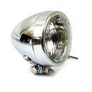 Bullet 4" H4 headlamp. Smooth. Chrome