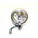 Bullet 4" H4 headlamp. Smooth. Chrome