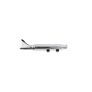 Paughco, replacement muffler. Fishtail. Chrome