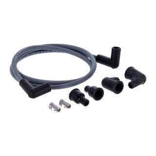 Dynatek, univ. 7mm spark plug wire set, 90Â° plug boot. Gray