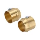 Paughco, brass exhaust tip set. 2". Short Curve