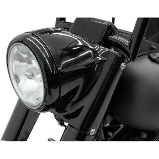 Ochsenkopf Scheinwerfer Verkleidung schwarz für Harley FL Softail Fatboy 86-17