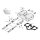 Colony, rocker shaft end nut set. Cap style, chrome