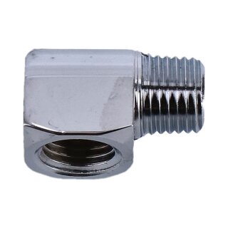 CHROME OIL GAUGE FITTING, 90 DEGREES